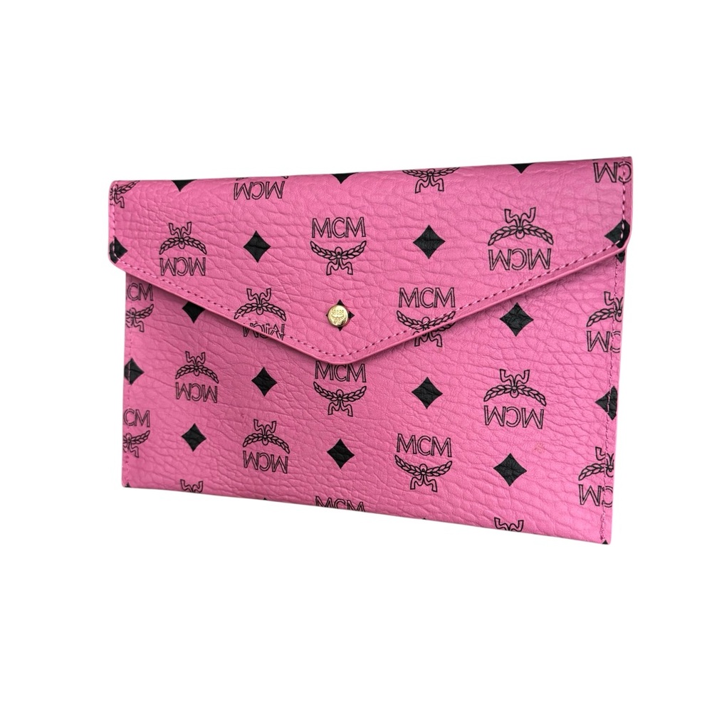MCM Visetos Envelope Clutch Pink - Picture 2 of 9